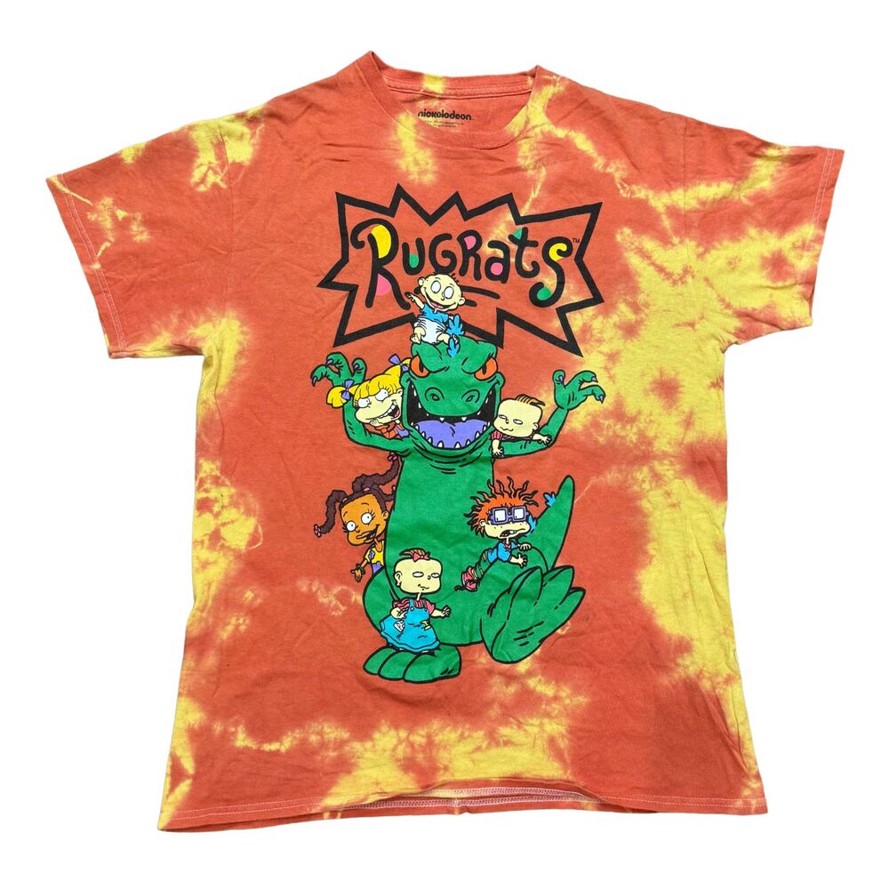 Nickelodeon Rugrats Tie‑Dye T‑Shirt Unisex Medium Orange/Yellow Retro Graphic